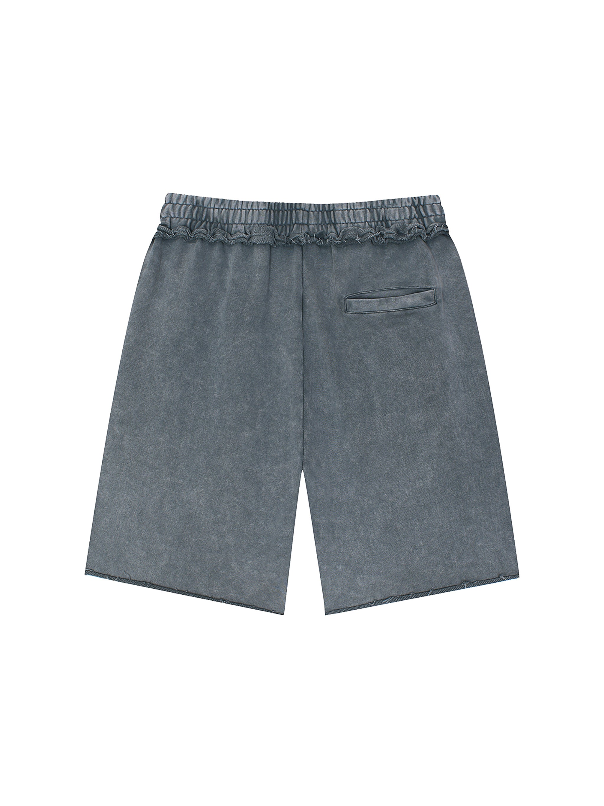 Unisex Mineral Wash Raw Edge Shorts